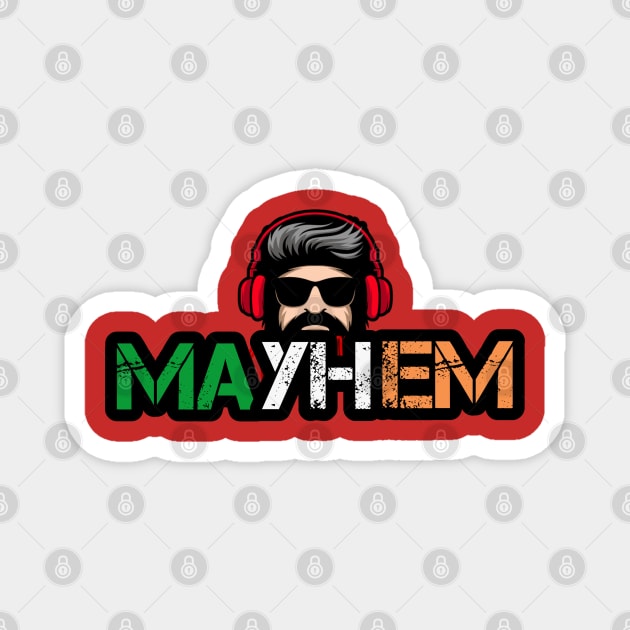 Mayhem podcast merch Magnet by Mayhem's Shorts Podcast