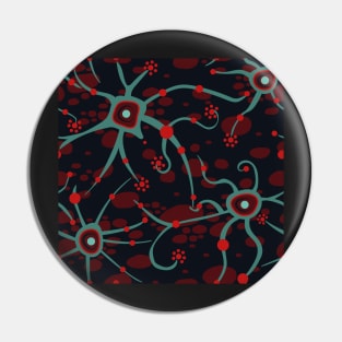neural network - pattern teal and dark red Pin