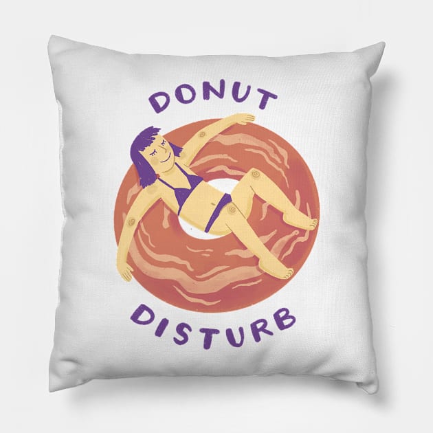 Donut Disturb - Girl Pillow by leanzadoodles