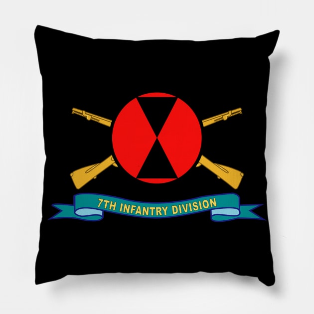 7th Infantry Division - SSI w Br - Ribbon X 300 Pillow by twix123844