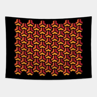 Red Triangle Tesselation Pattern Tapestry