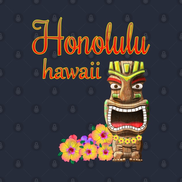 Funny Tiki Honolulu Hawaii by macdonaldcreativestudios