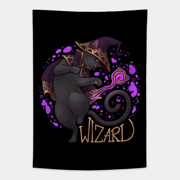 Wizard Cat - Videogame RPG Class V.1 Tapestry by ClaudiaRinaldi