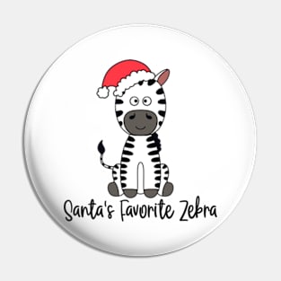 Santa's Favorite Zebra Wearing A Santa Hat Pin