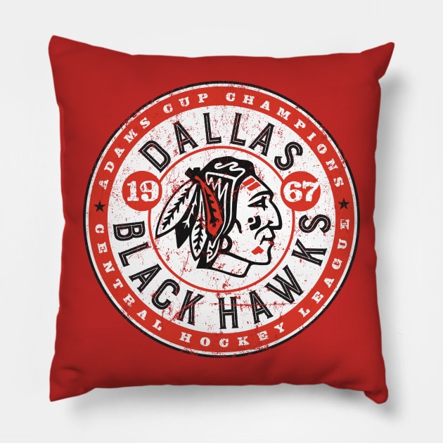 Dallas Black Hawks Pillow by MindsparkCreative