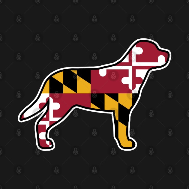 Greater Swiss Mountain Dog Silhouette with Maryland Flag by Coffee Squirrel