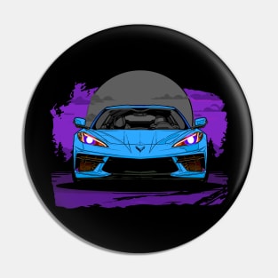 Rapid Blue C8 Corvette Stingray Midnight Moon Supercar Racecar Muscle Car Sportscar Corvette C8 Pin