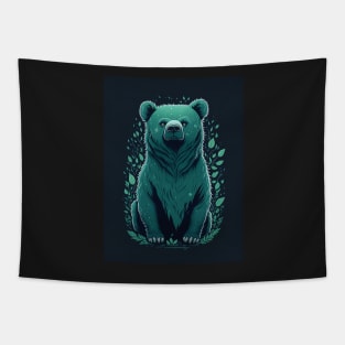 Bear In Creepy Forest Tapestry