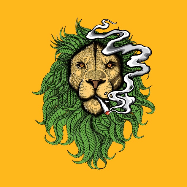 Lion King Smoking Weed by Digitalartrock