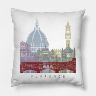 Florence skyline poster Pillow