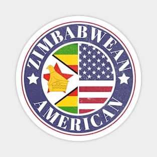 Proud Zimbabwean-American Badge - Zimbabwe Flag Magnet