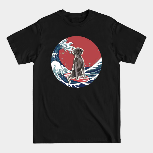 Discover Black Lab Gifts - Ocean Waves Surfing Black Lab. Gifts For Black Lab Moms, Dads & Owners - Black Lab - T-Shirt