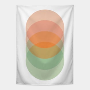 Mid Century Modern Retro 70s Circles Sunrise Tapestry