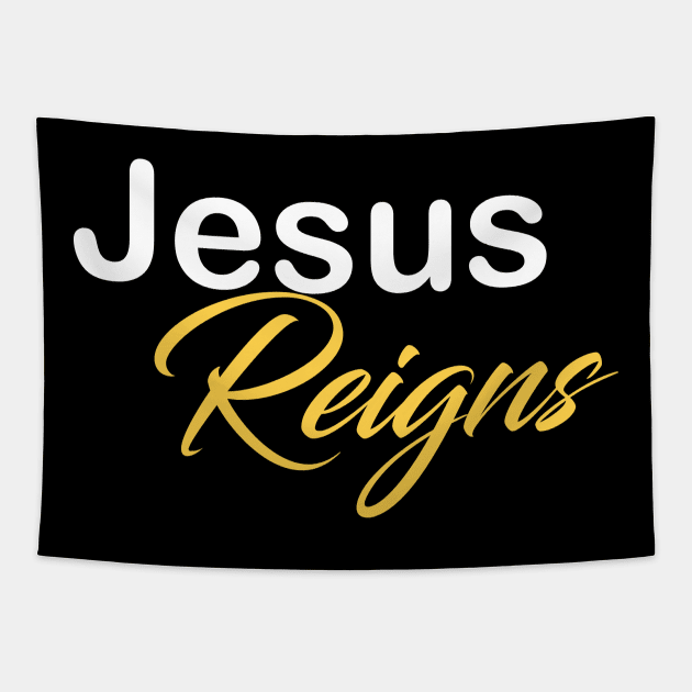 Jesus Reigns Tapestry by theshop