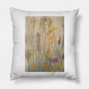 English Summer meadow, grasses, flowers design Pillow