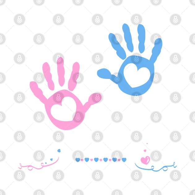 Twin baby girl and boy hand print by GULSENGUNEL