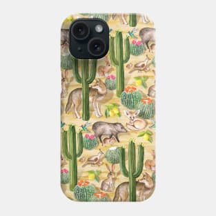 Early Arizona Morning - Watercolor Animals and Cacti Phone Case