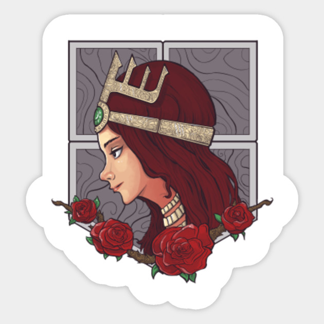Wall Rose Red Attack On Titan Adesivo Teepublic It