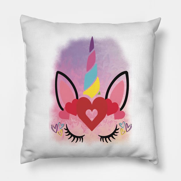 Unicorn valentine Pillow by LHaynes2020