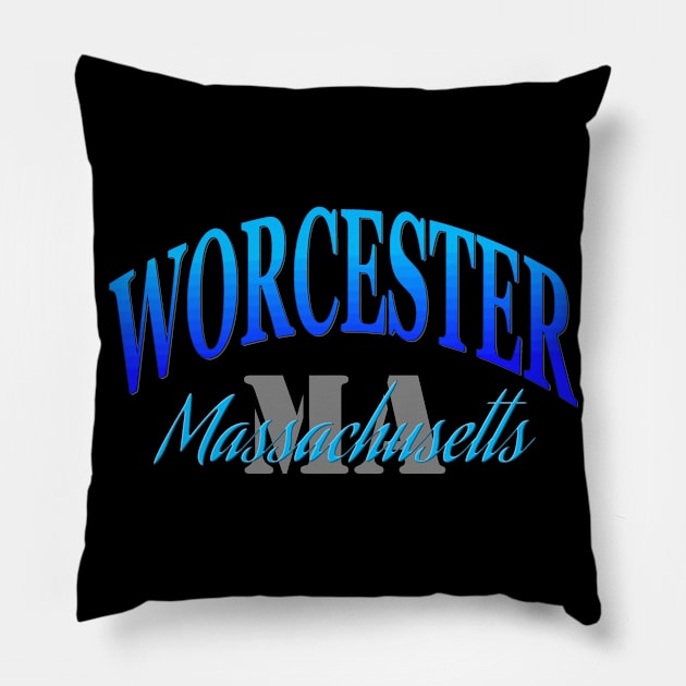 City Pride: Worcester, Massachusetts Pillow by Naves