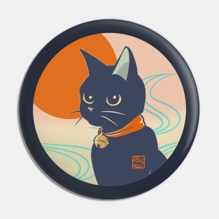 Sun, Water, And Black Cat Pin