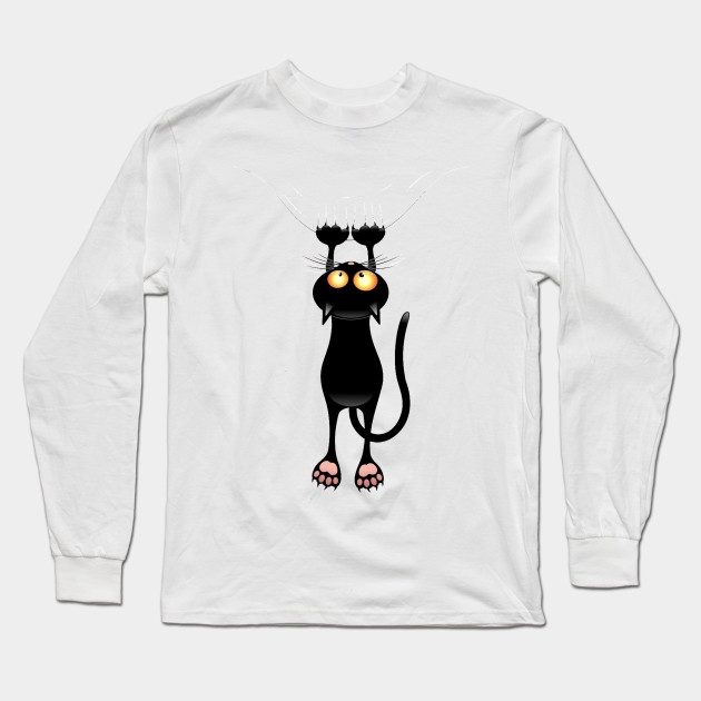 Funny Black Cat Black Cat Long Sleeve T Shirt Teepublic