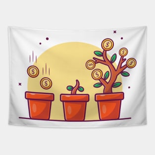 Investment money cartoon Tapestry