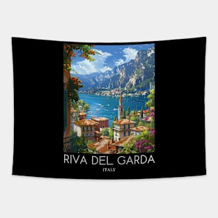 A Pop Art Travel Print of Riva del Garda - Italy Tapestry