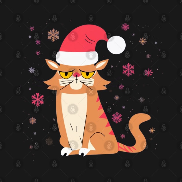 Grumpy Christmas Cat. Christmas Cat 2024 by BukovskyART