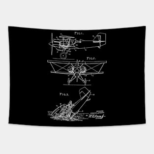 Emergency Floating Aircraft Vintage Patent Hand Drawing Tapestry