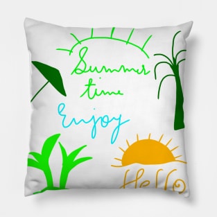 yellow blue green summer time background Pillow