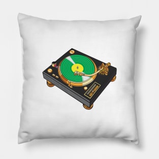 Turntable (Tricorn Black + Green Colorway) Analog / Music Pillow
