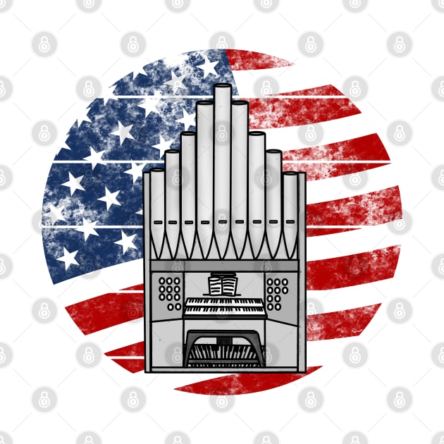 Church Organ USA Flag Organist Musician 4th July by doodlerob