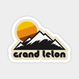 Retro Grand Teton ))(( Tourist Souvenir Travel Wyoming Design Magnet