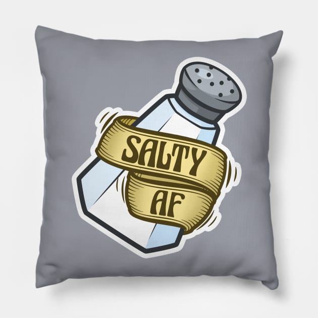 Salty AF Pillow by ChristaDoodles