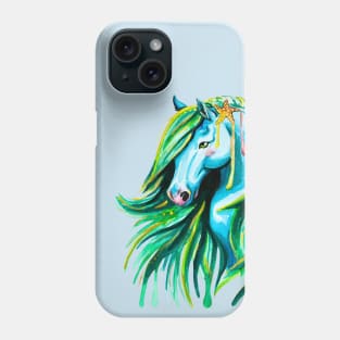 Watercolor Blue and Green Kelpie Horse Phone Case