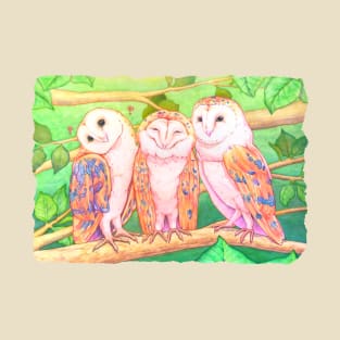 Cute watercolor barn owls T-Shirt