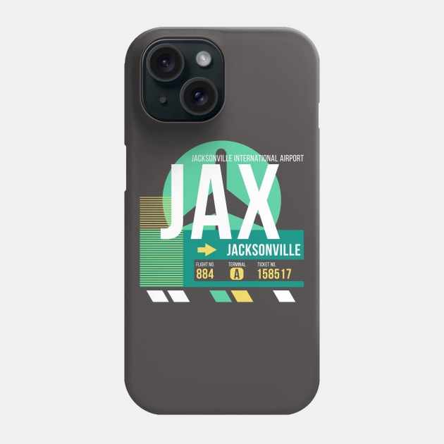 Jacksonville (JAX) Airport // Retro Sunset Baggage Tag Phone Case by Now Boarding