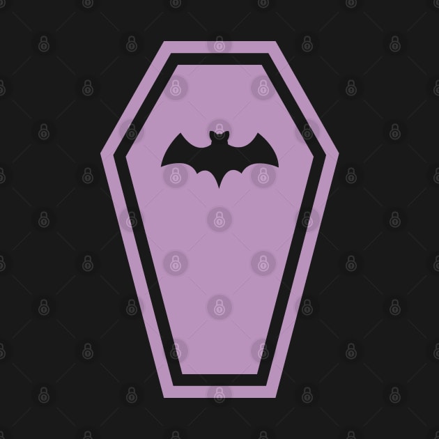 Lilac Pastelgoth Vampire Bat Coffin by UndrDesertMoons