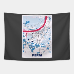 Perm - Russia MilkTea City Map Tapestry