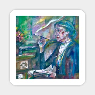 VIRGINIA WOOLF in her studio - watercolor portrait Magnet