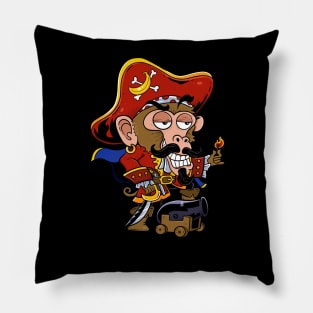 Swinging Buccaneer: Monkey Pirate Design Pillow