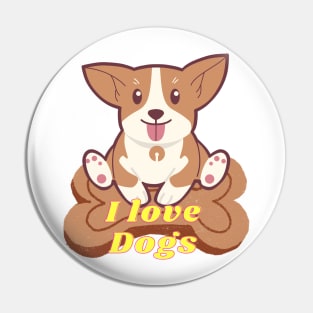 I Love Dogs Pin