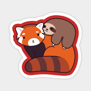 Little Sloth and Red Panda Magnet