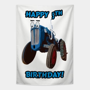 Happy 5th birthday tractor design Tapestry