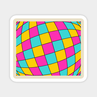 Round CMYK Grid Magnet