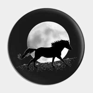 Wild Horse With Full Moon Pin