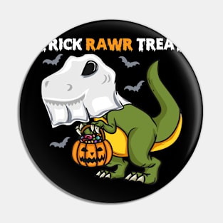 Trick RAWR Treat - Spooky Halloween Ghost Rex Gift Pin