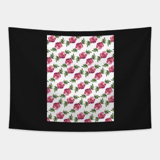 Watercolor peonies pink spring girly grid Tapestry