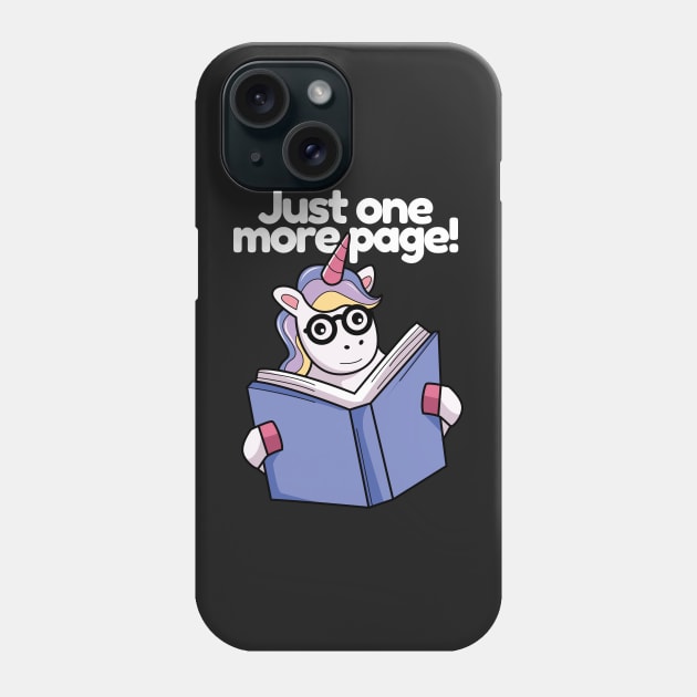 Geek Unicorn Reading Phone Case by monicasareen